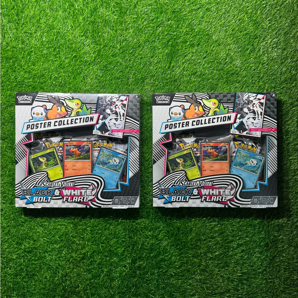 2x 2025 Pokemon Scarlet & Violet ‘Black Bolt & White Flare Poster Collection’